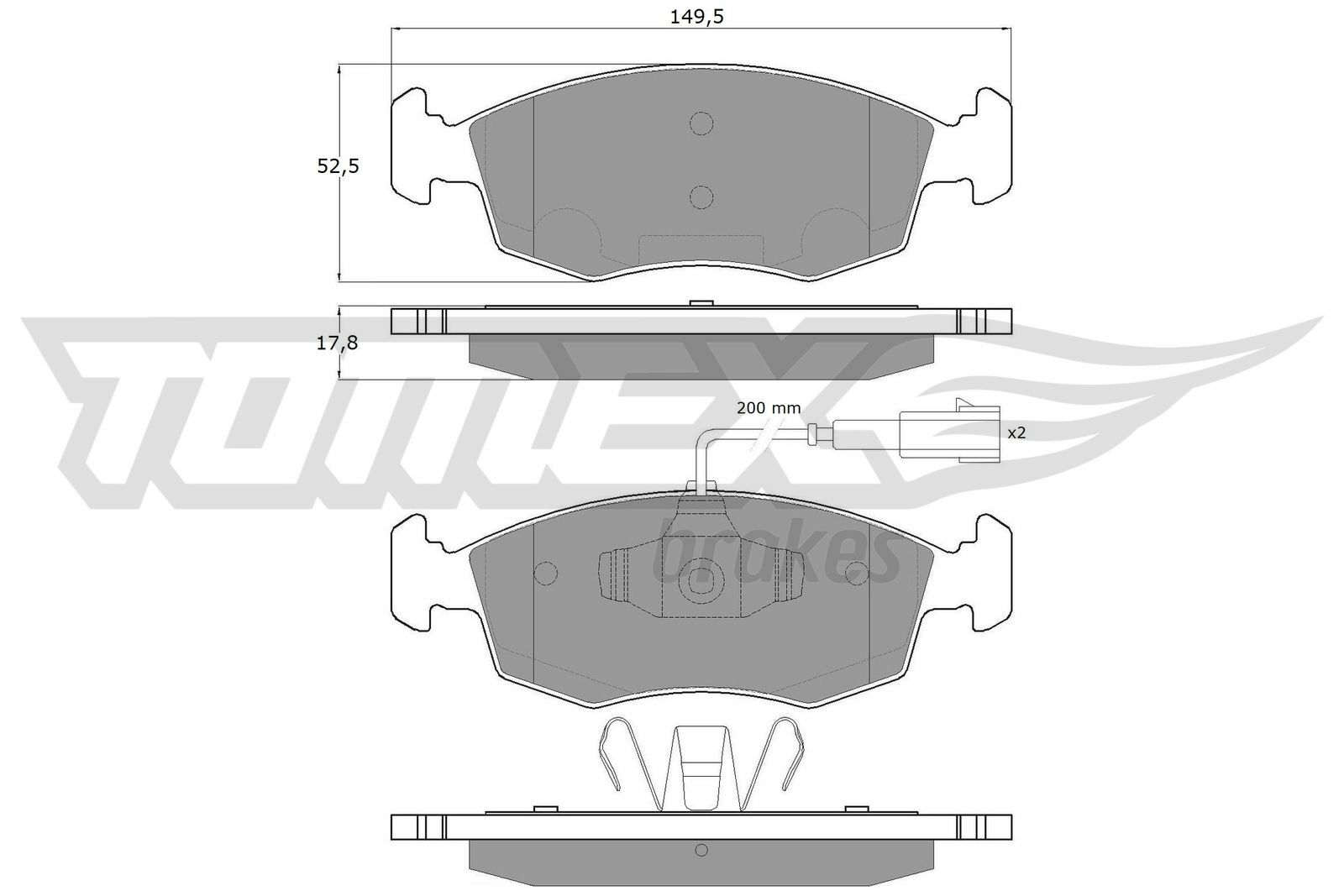 Sada brzdových destiček, kotoučová brzda TOMEX Brakes